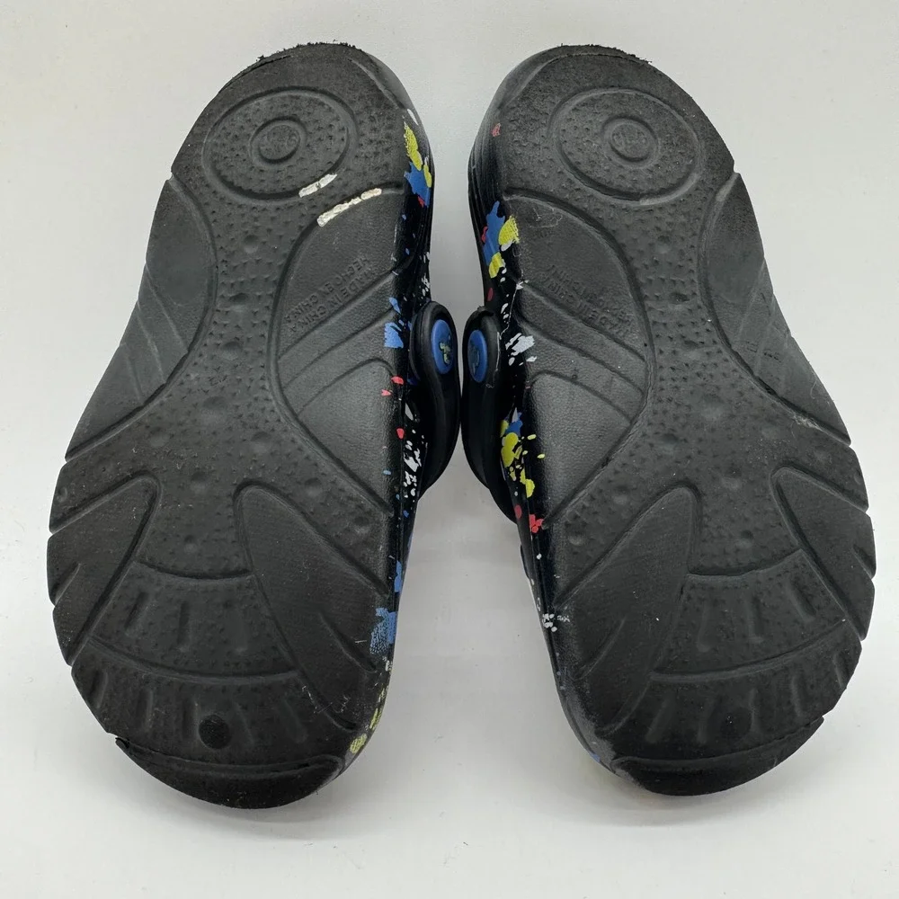 Disney Mickey Mouse Donald Goofy Pluto Clogs Shoes Black Toddler Size 9-10